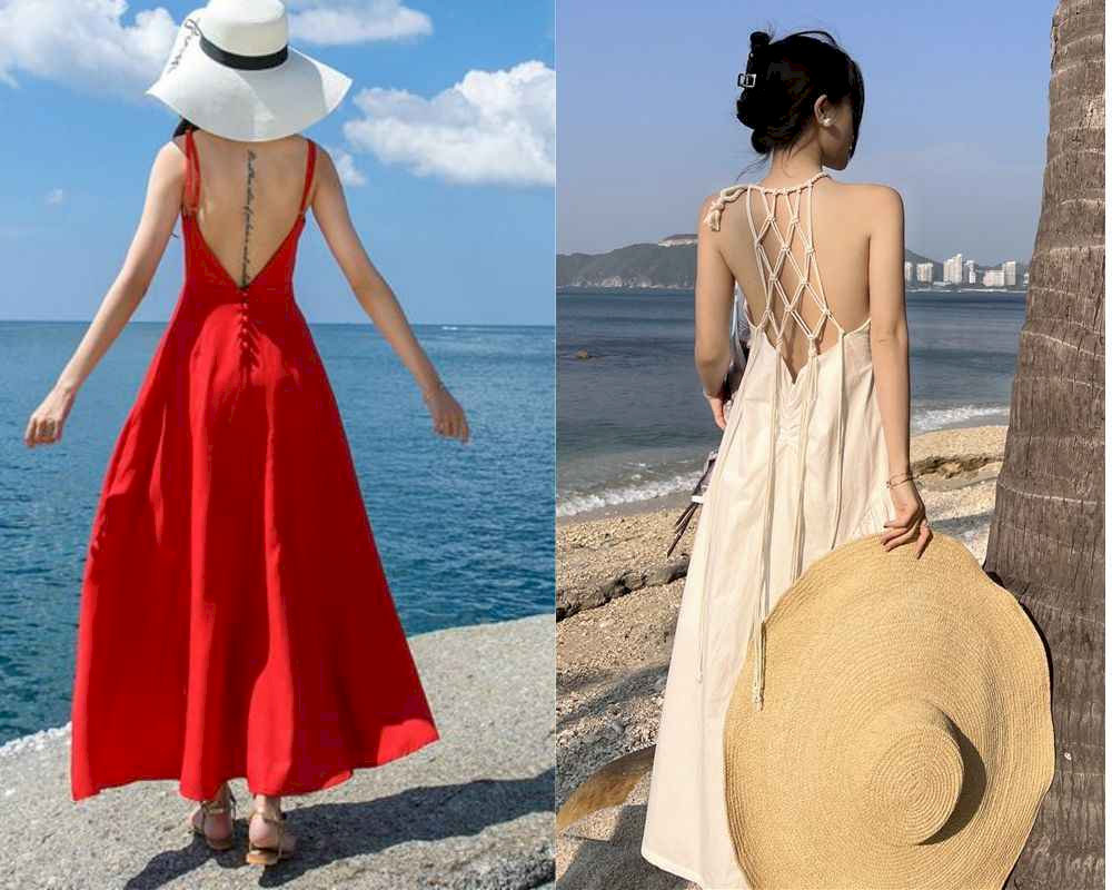 Diện đầm hở lưng